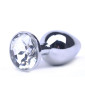 Plug Acostumbrador Anal Metálico Con Joya Transparente
