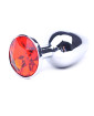 Plug Acostumbrador Anal Metálico Con Joya Rojo