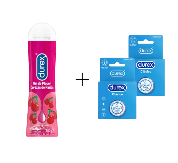 Lubricante Durex Cereza + Durex Clásico