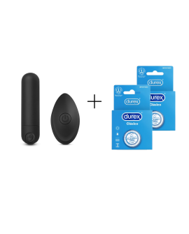 Bala Vibrador Recargable + Durex Clásico