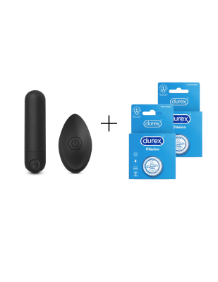 Bala Vibrador Recargable + Durex Clásico