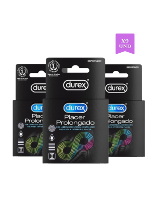 Combo Condones Durex Placer Prolongado x9